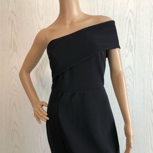 NWT Missguided One Shoulder Maxi Dress Black Size 8